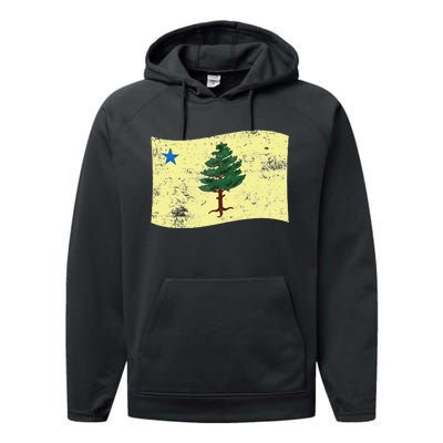 Maine Pine Tree Flag 1901 – First State Flag Performance Fleece Hoodie