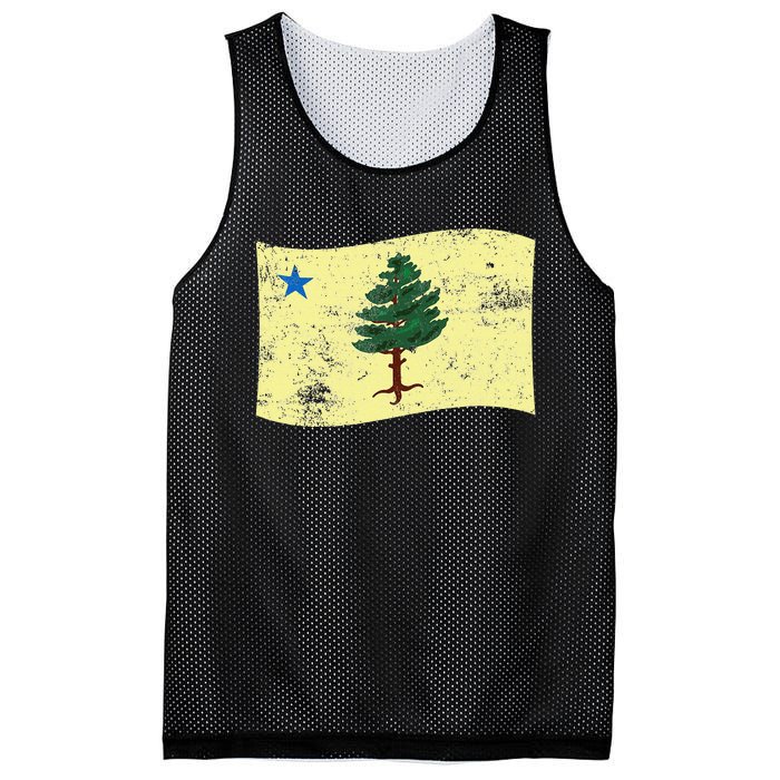 Maine Pine Tree Flag 1901 – First State Flag Mesh Reversible Basketball Jersey Tank