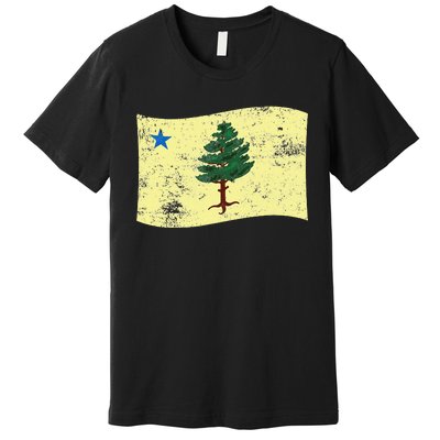 Maine Pine Tree Flag 1901 – First State Flag Premium T-Shirt