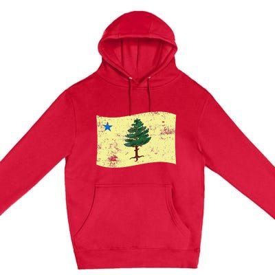 Maine Pine Tree Flag 1901 – First State Flag Premium Pullover Hoodie