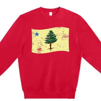 Maine Pine Tree Flag 1901 – First State Flag Premium Crewneck Sweatshirt