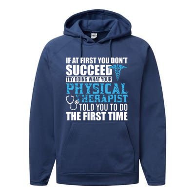 Motivational Physical Therapist Patients Performance Fleece Hoodie