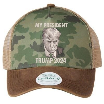 My President Trump 2024 Mug Shot Trump Funny President 2024 Legacy Tie Dye Trucker Hat