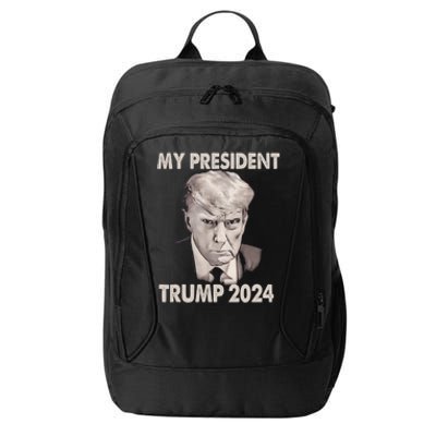 My President Trump 2024 Mug Shot Trump Funny President 2024 City Backpack