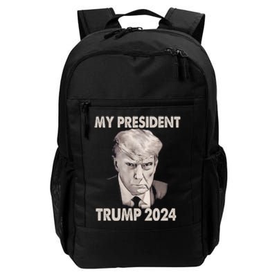 My President Trump 2024 Mug Shot Trump Funny President 2024 Daily Commute Backpack