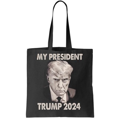 My President Trump 2024 Mug Shot Trump Funny President 2024 Tote Bag