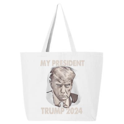 My President Trump 2024 Mug Shot Trump Funny President 2024 25L Jumbo Tote