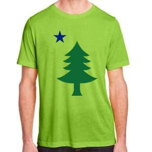 Maine Pine Tree State Flag Pride Patriotic Cool Gift Adult ChromaSoft Performance T-Shirt