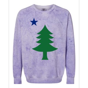 Maine Pine Tree State Flag Pride Patriotic Cool Gift Colorblast Crewneck Sweatshirt