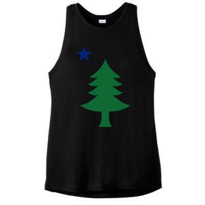 Maine Pine Tree State Flag Pride Patriotic Cool Gift Ladies PosiCharge Tri-Blend Wicking Tank