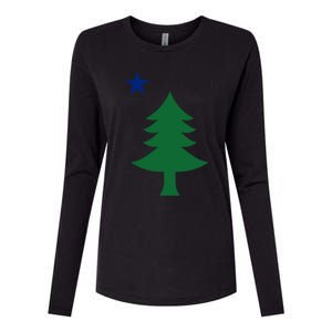 Maine Pine Tree State Flag Pride Patriotic Cool Gift Womens Cotton Relaxed Long Sleeve T-Shirt