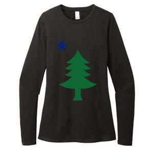 Maine Pine Tree State Flag Pride Patriotic Cool Gift Womens CVC Long Sleeve Shirt