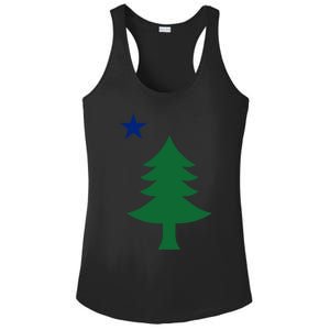 Maine Pine Tree State Flag Pride Patriotic Cool Gift Ladies PosiCharge Competitor Racerback Tank