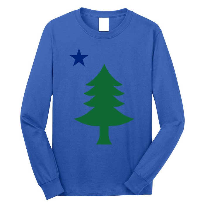 Maine Pine Tree State Flag Pride Patriotic Cool Gift Long Sleeve Shirt