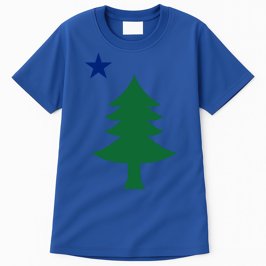 Maine Pine Tree State Flag Pride Patriotic Cool Gift Tall T-Shirt