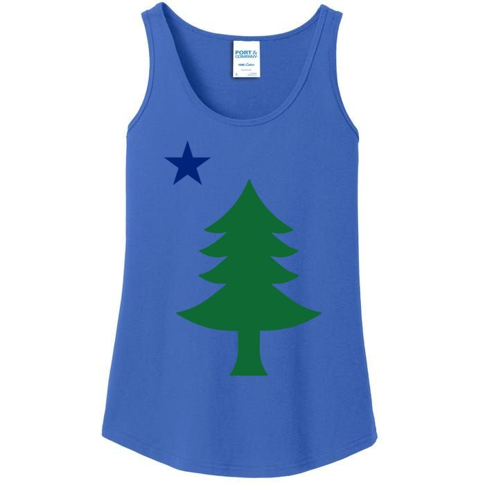 Maine Pine Tree State Flag Pride Patriotic Cool Gift Ladies Essential Tank