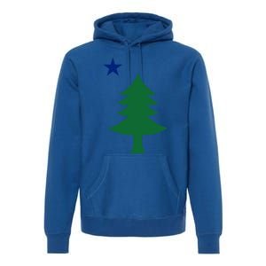 Maine Pine Tree State Flag Pride Patriotic Cool Gift Premium Hoodie