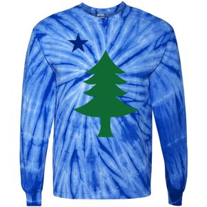 Maine Pine Tree State Flag Pride Patriotic Cool Gift Tie-Dye Long Sleeve Shirt