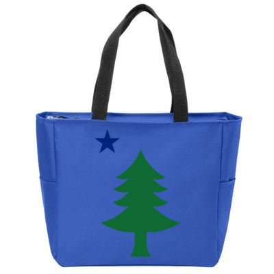 Maine Pine Tree State Flag Pride Patriotic Cool Gift Zip Tote Bag