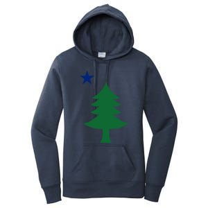 Maine Pine Tree State Flag Pride Patriotic Cool Gift Women's Pullover Hoodie