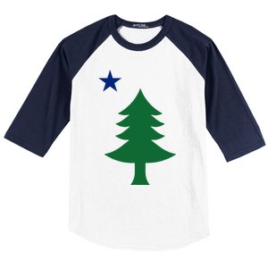 Maine Pine Tree State Flag Pride Patriotic Cool Gift Baseball Sleeve Shirt