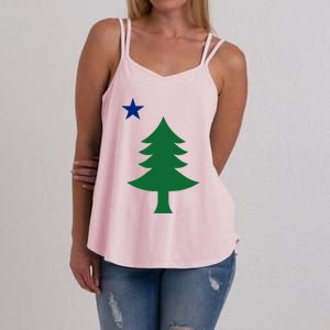 Maine Pine Tree State Flag Pride Patriotic Cool Gift Women's Strappy Tank