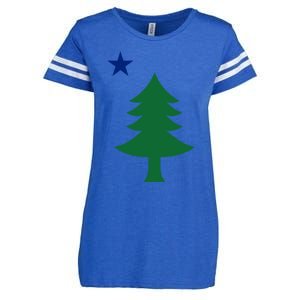 Maine Pine Tree State Flag Pride Patriotic Cool Gift Enza Ladies Jersey Football T-Shirt