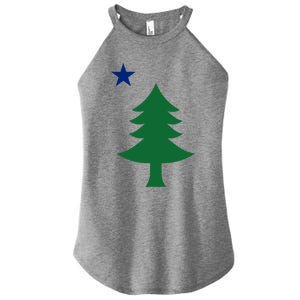 Maine Pine Tree State Flag Pride Patriotic Cool Gift Women's Perfect Tri Rocker Tank