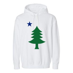 Maine Pine Tree State Flag Pride Patriotic Cool Gift Garment-Dyed Fleece Hoodie