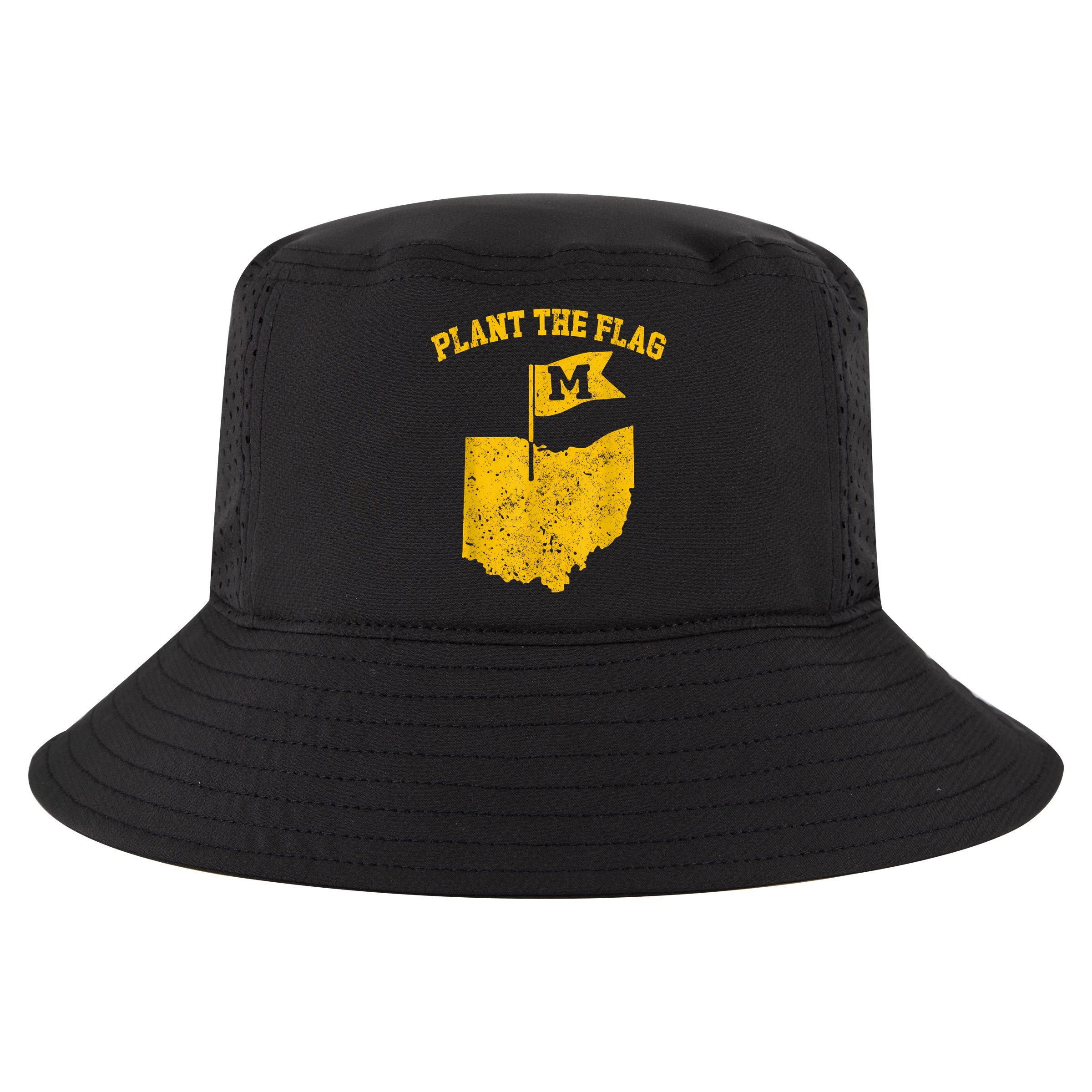 Michigan Plant The Flag Yellow Michigan Map Cool Comfort Performance Bucket Hat