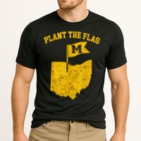 Michigan Plant The Flag Yellow Michigan Map Cooling Performance Crew T-Shirt