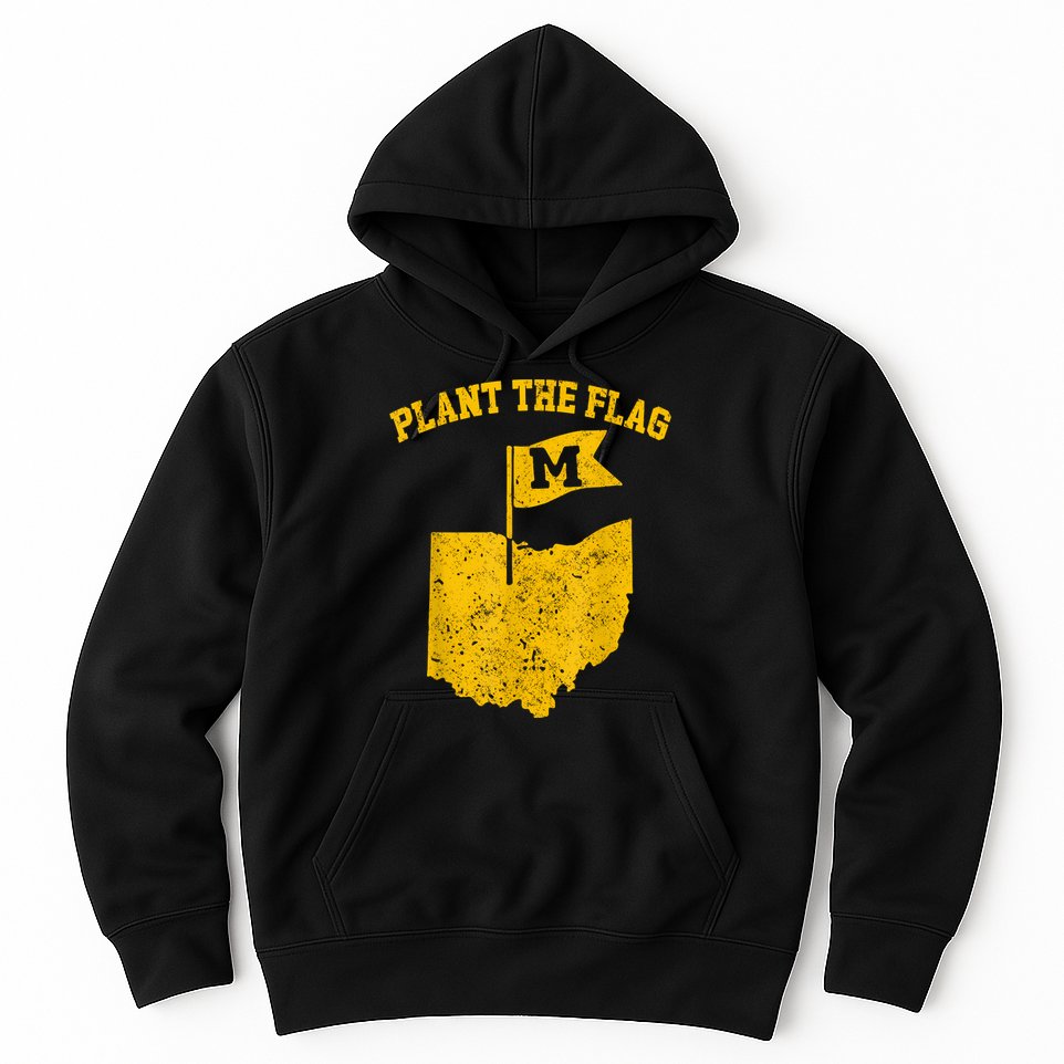 Michigan Plant The Flag Yellow Michigan Map Hoodie