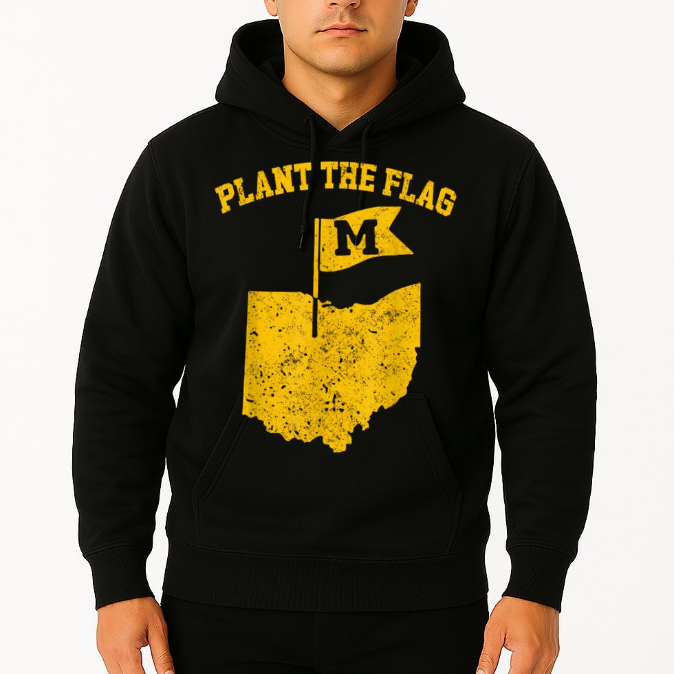 Michigan Plant The Flag Yellow Michigan Map Hoodie