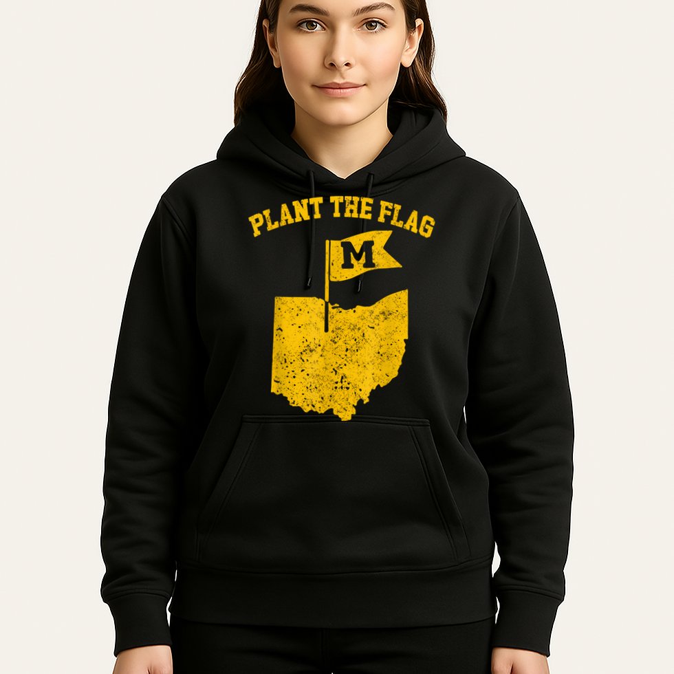 Michigan Plant The Flag Yellow Michigan Map Hoodie