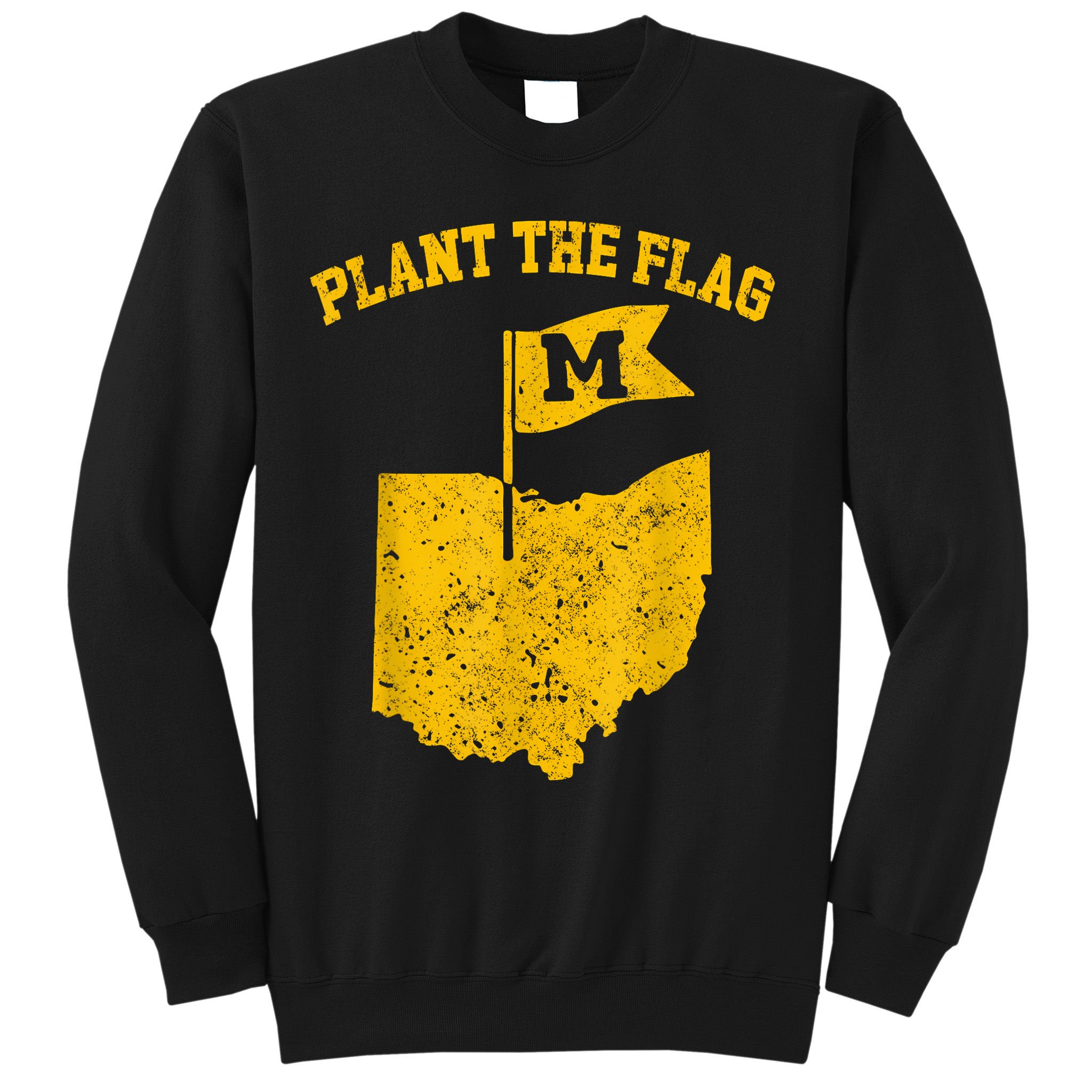 Michigan Plant The Flag Yellow Michigan Map Sweatshirt