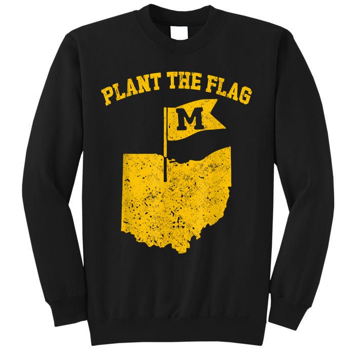 Michigan Plant The Flag Yellow Michigan Map Sweatshirt
