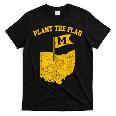 Michigan Plant The Flag Yellow Michigan Map T-Shirt