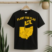 Michigan Plant The Flag Yellow Michigan Map T-Shirt