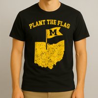 Michigan Plant The Flag Yellow Michigan Map T-Shirt