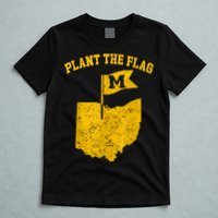 Michigan Plant The Flag Yellow Michigan Map T-Shirt