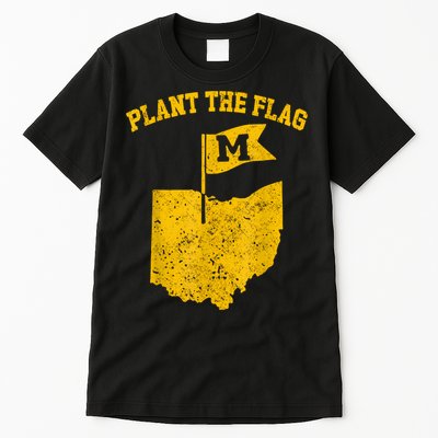 Michigan Plant The Flag Yellow Michigan Map Tall T-Shirt