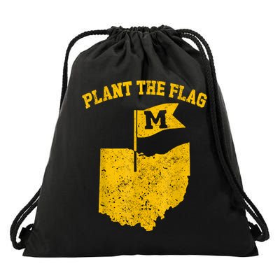 Michigan Plant The Flag Yellow Michigan Map Drawstring Bag