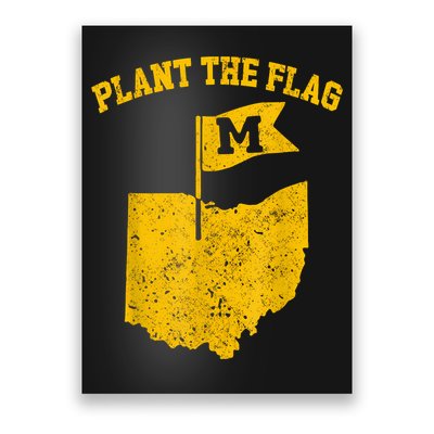 Michigan Plant The Flag Yellow Michigan Map Poster