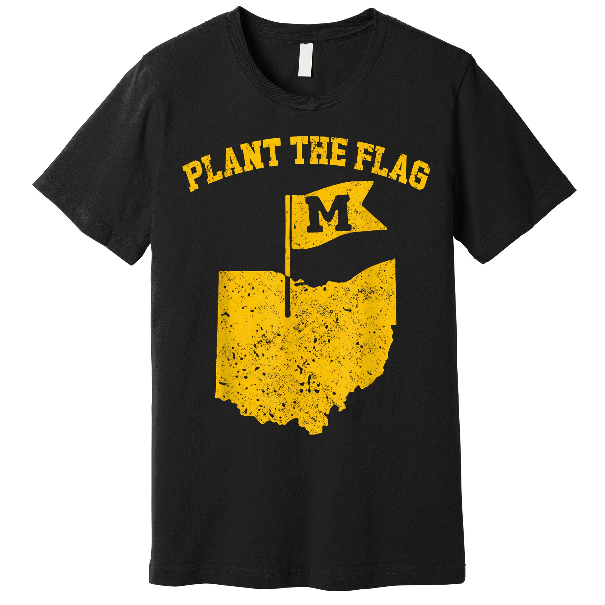 Michigan Plant The Flag Yellow Michigan Map Premium T-Shirt