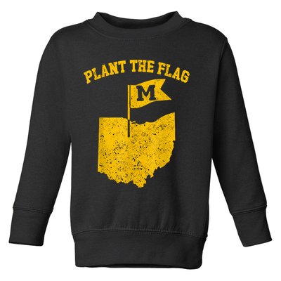 Michigan Plant The Flag Yellow Michigan Map Toddler Sweatshirt