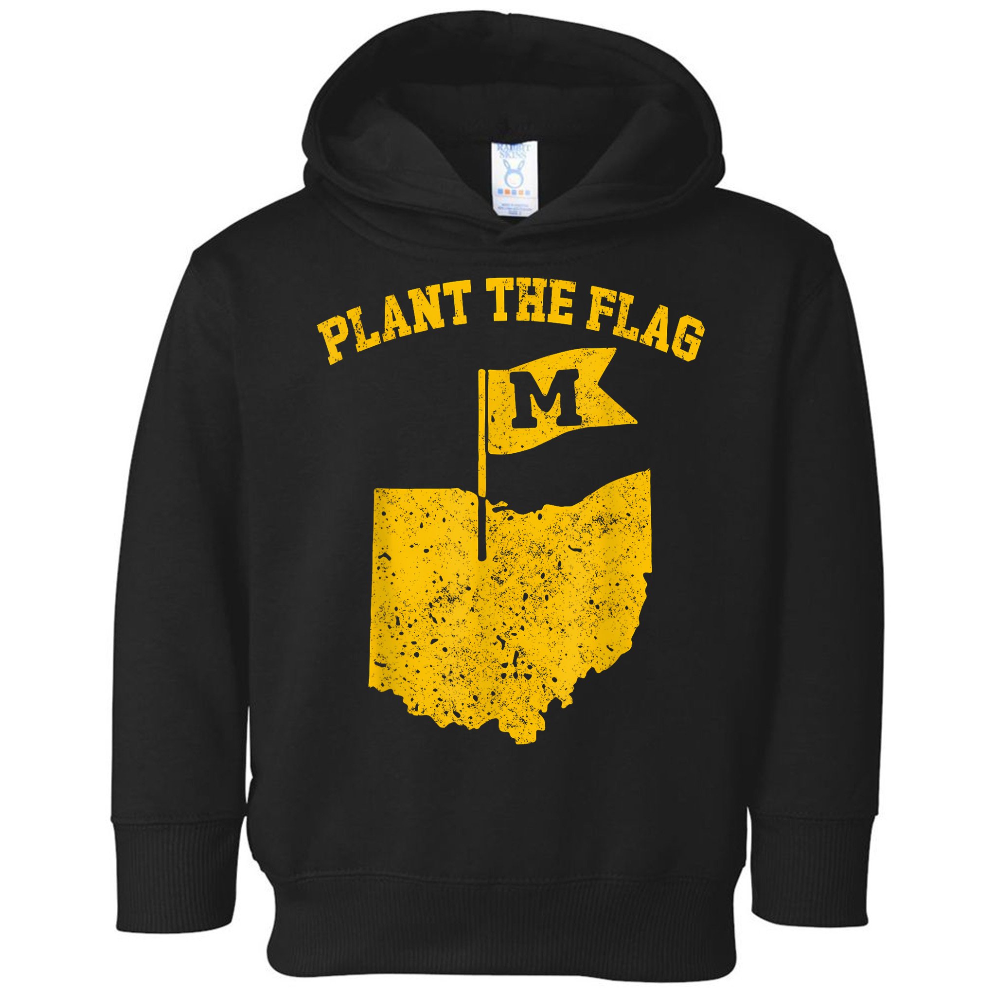 Michigan Plant The Flag Yellow Michigan Map Toddler Hoodie