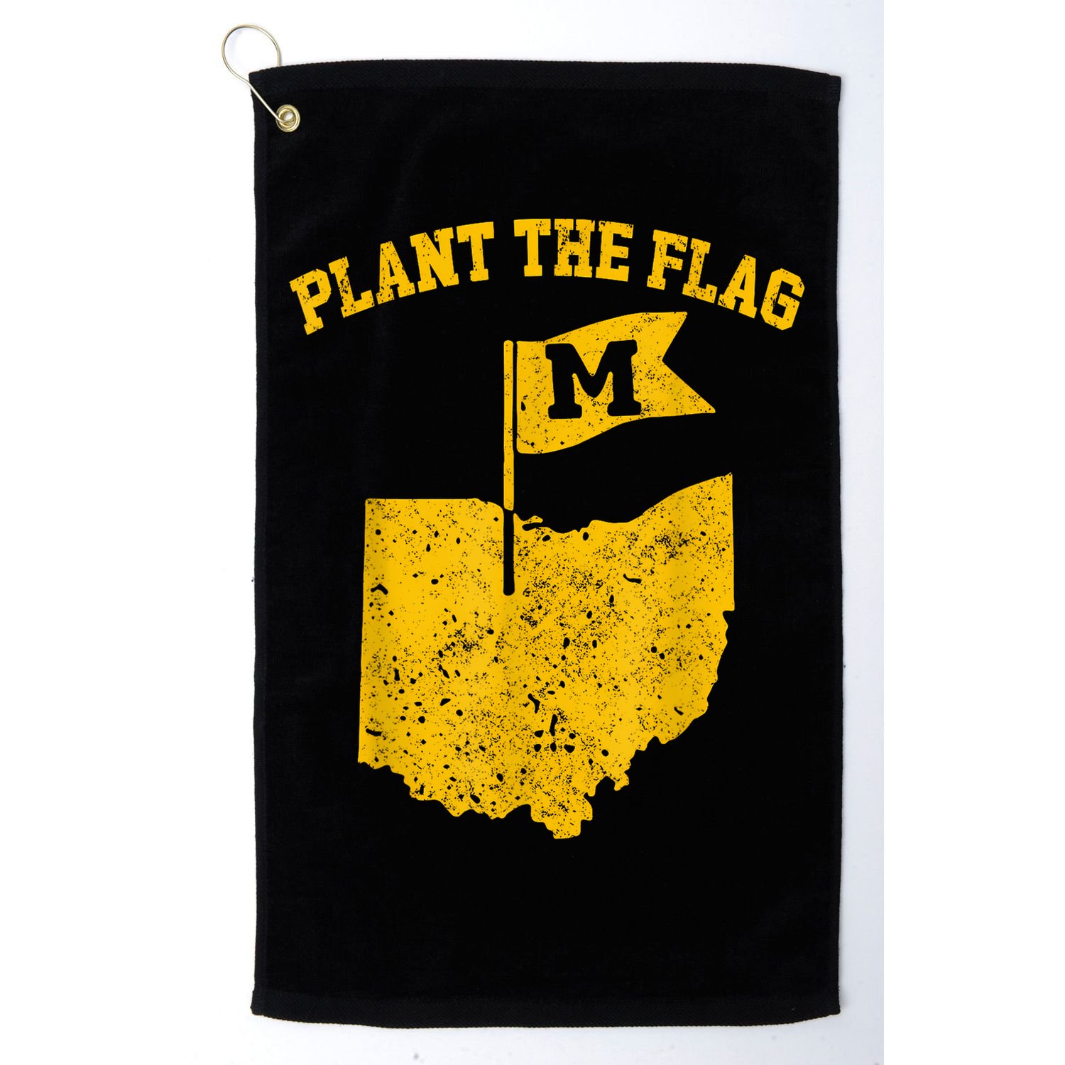 Michigan Plant The Flag Yellow Michigan Map Golf Towel