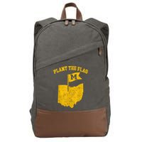 Michigan Plant The Flag Yellow Michigan Map Cotton Canvas Backpack