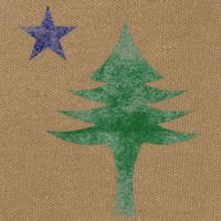 Maine Pine Tree Flag Big Style – Modern 1901 State Flag Cotton Canvas Backpack