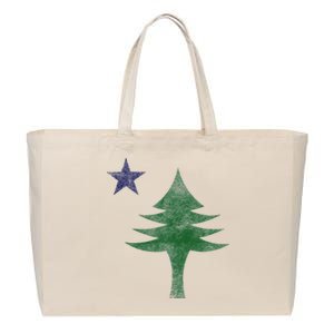 Maine Pine Tree Flag Big Style – Modern 1901 State Flag Cotton Canvas Jumbo Tote